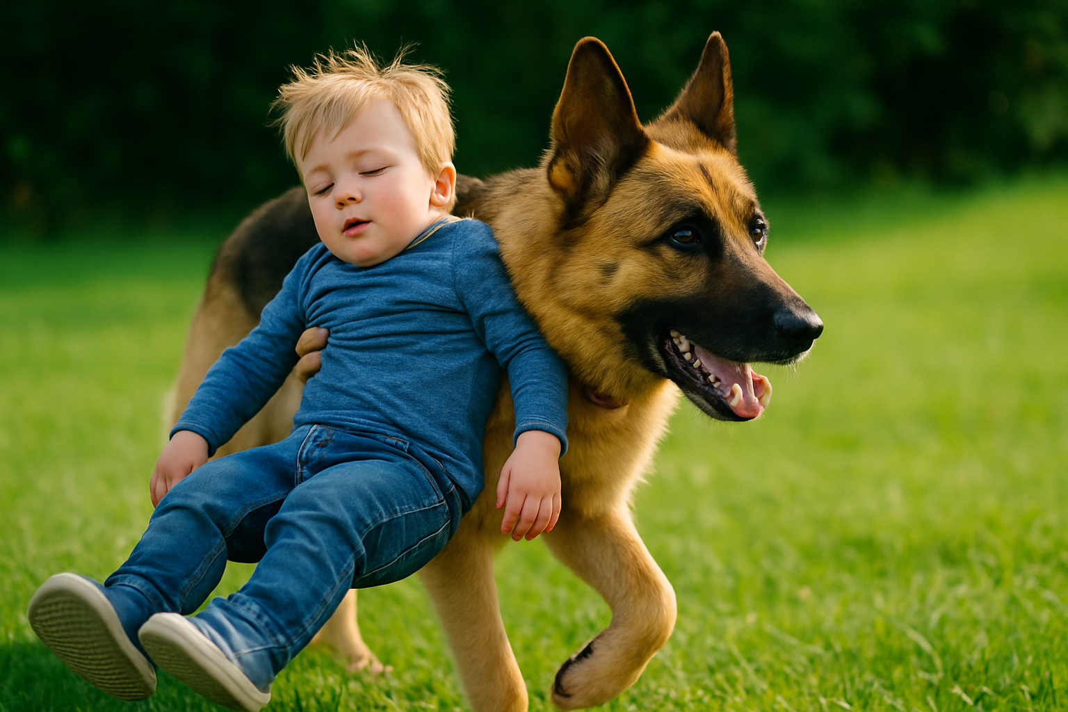 Un cane eroe salva un bambino